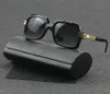 패션 선글라스 남자 여성 브랜드 디자인 금속 렌즈 mod607 UV400 금속 태양 안경 남자 태양 안경 상자