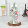 Christmas trees Gift Glass Cover LED Lamp Resin Santa Claus Home Decoration
