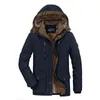 Uomini Parka Moda Inverno Collo di Pelliccia Giacca con Cappuccio Cappotto Militare Antivento Multi-Tasca Outdoor Casual 's Giacche 211214