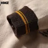 HMZヴァンゴッホスリーブパッチワークプルオーバーニットセーターメンズヒップホップ刺繍プルオーバークルーネックニットウェアセーターストリートウェアトップ220303