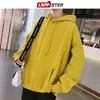 Lappster män fleece färgglada hoodies höst mens hip hop solid hooded sweatshirts koreanska mode svart vinter hoodie 210818