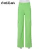 Goth donkere y2k stijl harajuku groene corduory broek e-girl breed been met zakken hoge taille broek losse straatwear voor vrouwen x0629