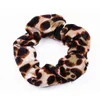 60pc / lot sammet leopard cheetah scrunchie tjejer elastiska gummiband gummi för kvinnor slips hår ring rep hästsvans hållare