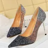 Dress Shoes Sequins Women Pumps Sexy High Heels Gold Sliver Wedding Ladies Black Stiletto