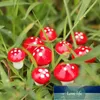 PC 미니 빨간 버섯 정원 점선 된 작은 화분 DIY 장난감 집 풍경 분재 식물 장식 장식 꽃 화환