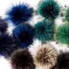 2pcs/lot One Pom Ball Real Raccoon Fur Fluffy Accessory For Hats Purses Scarves Keychains Cruelty Free 15 Cm Y21111
