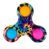 Pousser la bulle arc-en-ciel Fidget Spinner Bubbles Sensory enfants adultes décompression filateurs à main figit Jouets en gros