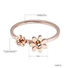 Wedding Rings Classic Rose Gold Color Double Daisy Engagement Ring Jewelry Stainless Steel For Women Anneau R18022 Edwi22