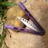 Theone Balisong EX-10 EX10 motylkowy nóż treningowy nie ostry tytanowy uchwyt tuleja Swing Trainer Jilt noże Triton Squid Snake potwór morski Chimera