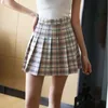 Primavera verano falda coreana pantalones cortos mujeres cintura alta sexy mini escuela corta plisada kawaii japonés rosa femenino 210619