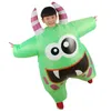 Green Monster Anime Niños Cosplay Disfraces Boy Girl Inflable Ropa Halloween Fiesta de Navidad Ropa para niños Blow Up Disfraz Q0910