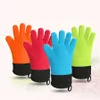 BBQ Tools Heat Resistant Cooking Gloves Silicone Grilling Gloves Long Waterproof Kitchen Oven Mitts with Inner Cotton Layer