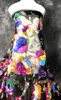 Tyg Lasui 1 Yard Gorgeous Color Sequin Cluster Flower Glänsande brist Mesh Dress High-end Custom Designer X0770