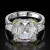 OEVAS 100% 925 Sterling Silver Utworzony Moissanite Citrine Diamonds Gemstone Ślubne Pierścionek Zaręczyny Świetny Biżuteria Prezent Hurtownie Y0723