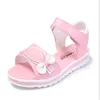 Xinfstreet Summer Girl Sandali Bow Soft Sandali per bambini Sandali da spiaggia in pelle per bambini Princess per ragazze adolescenti Taglia 27-38 210226