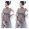 Sexy Long Maternity Photography Props Dresses Tulle Perspective Pregnancy Dress Mesh Maxi Gown For Pregnant Women Photo Shooting