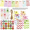 JOYBOS Christmas Advent 24-Piece Gift Bag Candy Kraft Paper Package Merry Sticker With Clip Chocolate 211104