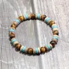 Perlen Stränge Retro Holz Männer Armband Natürliche Lava Tigerauge Stein Buddha Braclet Hombre Yoga Meditation Energie Braslet Geschenk für Freunde in