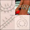 Earrings & Necklace Jewelry Sets Trendy Butterfly Pendant Set Bracelet For Girfriend Wife Colorf Butterfles Romantic Gifts A5Ke Drop Deliver