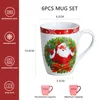 ビューエートサンタクラウス6ピースクリスマスパターン磁器ティーコーヒーマグカップセット家族オフィスフェスティバルパーティーギフト