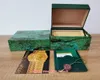 5pcs topselling 고품질 영원한 시계 상자 녹색 시계 원래 상자 카드 나무 가죽 가방 116660 126610 126710 124300 116500 손목 시계