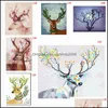 Paintings Arts, Crafts Gifts Home & Garden Diy Decorated Animal Picture Art Paint Hand Painted Deer Oil Painting For Sofa Wall Decor No Fram