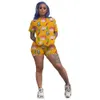 Short Sets For Women Summer Boho Sexy Two Piece Set Crop Top T-shirt + Soft Sweatpants Casual Home Outfit Big Size 210525