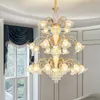 European Duplex Villa Living Room Crystal Large Chandeliers Light Luxury Stairwell Long Vintage Chandelier For Bedrooms 85-260v