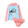 16 stijlen kinderen tweedelige lange 3D zeemeermin ananas flamingo's badmode meisjes bodysuit badpakken kind bikini ruche strand sport bad9117384