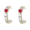 Stud Fashion Jewelery Cshaped Crystal Exquisite 14Kreal Gold Plated Earrings For Woman Holiday Party Daily Elegant Earring1611639