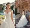 Böhmen Luxus Arabisch Dubai Applique Hochzeitskleid Brautkleid Elegante Schulteransicht V-Ausschnitt Tüll Spitze Strand Stil Brautkleider