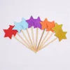 40PCS Flaga ciasta Golden Heart Star Cupcake Toppers Baby Shower Birthday Party Dekoracje dla dzieci Dekoracja ślubna Y200618