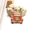 3шт творческий старинный деревянный автомобиль кулон орнамент DIY игрушки деревянные ремесла на рождественские дома украшения вечеринки дети подарки поставки Y201020