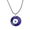S2022 Hot Fashion Jewelry Glass Evil Eye Pendant Necklace Wax Rope Turkish Blue Eye Necklace