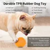 犬のスパイチボールのおもちゃ犬のきしみの咀嚼ボールが付いている子犬歯が生えるおもちゃとペットのきれいな歯をきれいにする