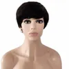 Capelli umani non trattati Corti Pixie Cut Acconciature nere Parrucche fatte a macchina per le donne Posticci brasiliani Parrucche di moda4167476