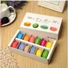 Enveloppe-cadeau 500pcs Boîte de macaron blanc avec des boîtes de dessert en noir et vert rose favorise les cadeaux emballages pour 12 macarons7807358