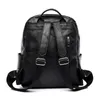 Solid Color Duża pojemność PU Skórzany Plecak Dla Kobiet Retro Modne Nastoletnie Dziewczyny Przenośne Backbag Casual Wild Style Bagpack Q0528