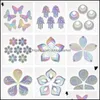 Charms Jewelry Findings & Components 5Pcs Stainless Steel Rainbow Earring Plating Filigree Leaf Pendant Wholesale For Making Diy Charm Neckl