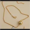 Pendant & Pendants Zhini Hip Hop Oval Thick Metal Chain Necklaces For Women Gold Sier Color Ball Long Choker Necklace Wedding Jewelry Drop D
