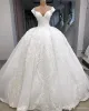 2022 Beaded Wedding Dresses Bridal Ball Gown Chapel Train Tulle Sweetheart Neckline Lace Applique Custom Made Plus Size Castle Corset Back Garden vestido de novia
