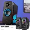 Portable Speakers LED Desktop Computer Gaming Wired 3.5mm Jack Accessory Stereo