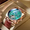 AILANG Famous Brand Watch Automatic Chronograph Square Large Dial Watch Hollow Waterproof New Mens Fashion Watches Q0902