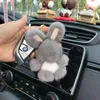 Bunny kette Nette Echt Nerz Pelz Auto Hanbag Ring Flauschigen Weichen Ball Schlüssel Halter für Frauen Tasche Anhänger Zubehör dropshiping