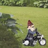 Garden Gnome Ornament Funny Sculpture Decor Old Man with a Motorcycle Statues for Indoor Outdoor Home or Office Creative Gift 210607