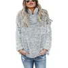 Abbigliamento donna Dolcevita manica lunga Cerniere Flanella Giacche spesse Cappotti Autunno Inverno Casual Tenere al caldo Pullover Cappotto Top 211109