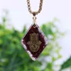 Natural Garnet Orgonite Pingente Mão de Colar De Energia Fatifa Yoga Cura Jóias Para As Mulheres Homens 210721