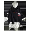 Moda marca hoodies verão preto branco hip hop solto japonês skate casual homens camisolas streetwear punk roupas 201020