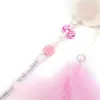 Cat Toys Faux Feather Teaser Wand Pom Fairy Bell Kattunge Toy Interaktiv Plast Tassel Stick Pet Supplies