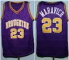 Benutzerdefiniertes Pete Maravich #23 High School Basketball-Trikot, Größe S-4XL, Trikots mit beliebiger Namensnummer, genäht, lila, Top-Qualität